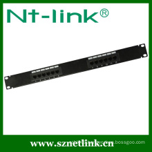 1u height 19inch 12 ports cat.5e patch panel